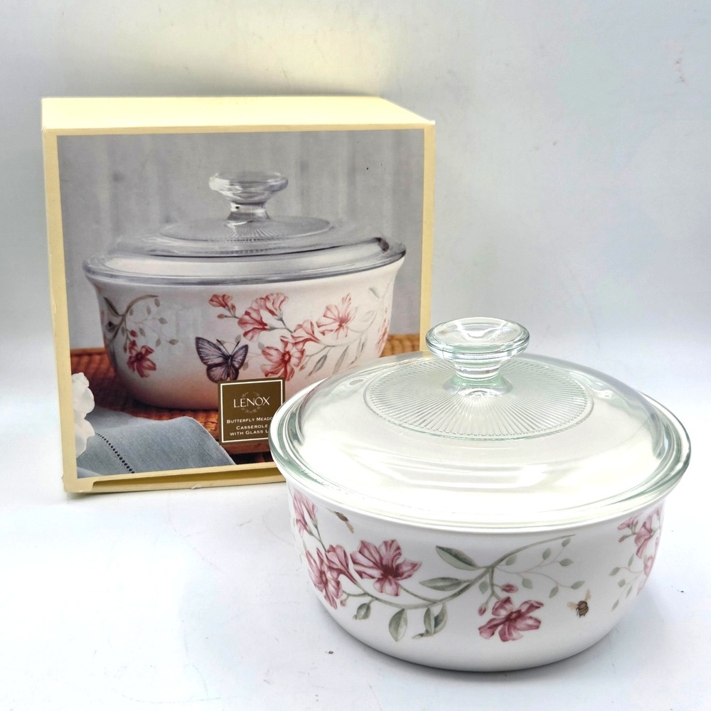 Lenox Butterfly Meadow 1.5 Quart Casserole Dish With Glass Lid BRAND NEW